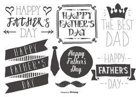 Cute Sketchy Father's Day Label Collection vector