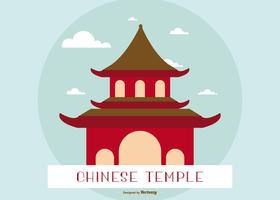 Flat Illustration of a Chinese TempleShrine vector