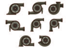 Set Of Turbocharger Icon vector