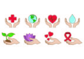 Set Of Healing Hands Icon vector