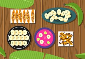 Banana Plating Variants Free Vector