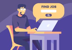 Job Search Via Website vector