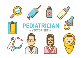 Pediatrician Icons Vector