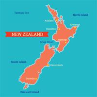 Mapa de Nueva Zelanda vector