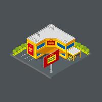 Shopping Center Isometric Angle Free Vector