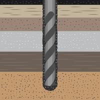 Geomechanics Concept With Earth Auger Drill And Soil Illustration vector