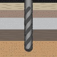 Geomechanics Concept With Earth Auger Drill And Soil Illustration vector