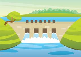 Hydroelectric Power Station Illustration vector