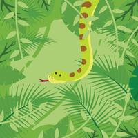 Anaconda en el fondo del bosque vector