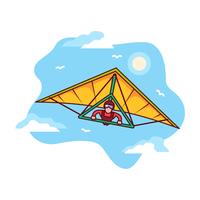 Man hang on glider in the sky vector