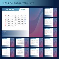 Calendario imprimible 2018 Vector