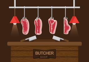 Butchering Veal Vector Illustration
