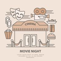 Vector ilustración de la noche de cine