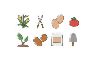 Paquete de iconos de doodle de agricultura vector