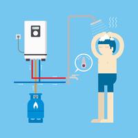 Water Heater System Infographic Vector