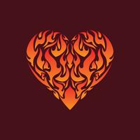 Flaming Inside Heart Illustration Vector