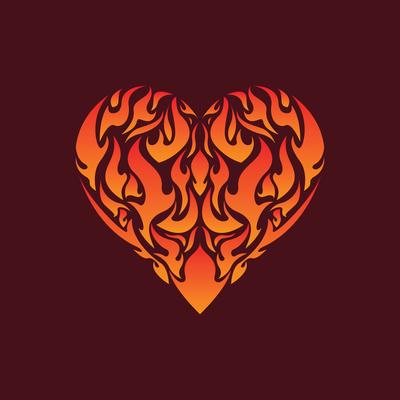 Flaming Inside Heart Illustration Vector