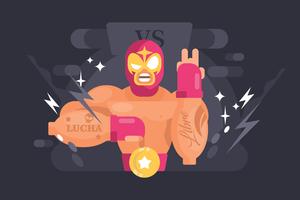 Ilustración mexicana del luchador vector