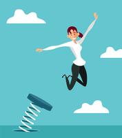 Woman Jumping Springboard  vector