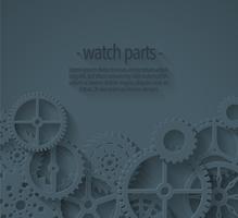 Vector Background With Flat Watch Parts Template