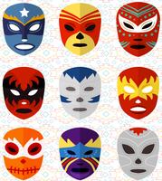 Vectores de máscaras de lucha mexicana gratis