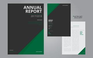 Informe anual elegante plantilla de diseño plano geométrico