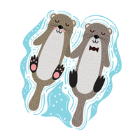 Otters in Love vector