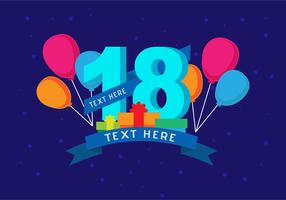 18th Birthday Background vector