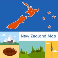 Flat New Zealand Map Vector