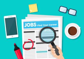 Job Search in Newspaper vector