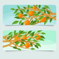 Árbol de melocotón gratis Banner Vector