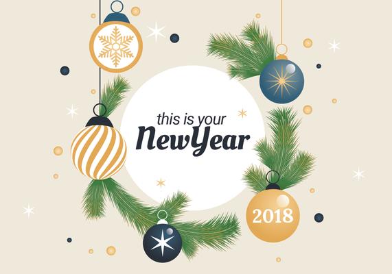 New Year Card Vector Art & Graphics 