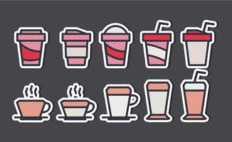 Vector Coffee Cups Stickers