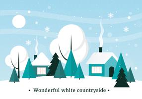 Free Flat Design Vector Winter Landscape