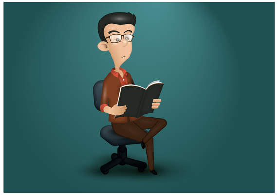 Free Bookworm Character Vector