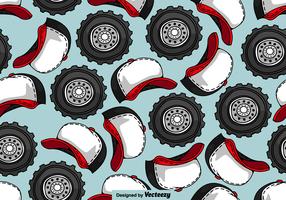 Trucker Hat And Truck Wheel SEAMLESS Pattern - Vector