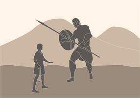 David Versus Goliath Illustration vector