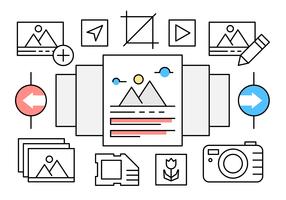 Linear Photography Icons vector