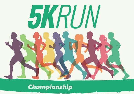 5K Run Walk Race Silhouette