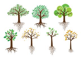 Green Tree With Roots Vectors