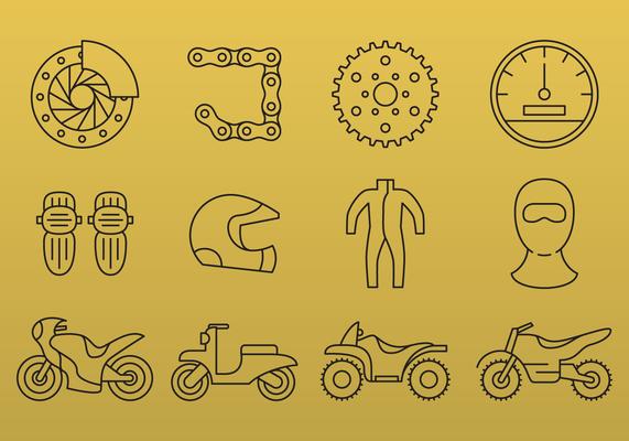 Motorcycle Line Icons