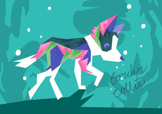 Free Border Collie Vector Illustration