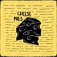 Hand Drawn Vector Cheese Illustration