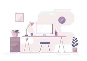 Vector Office Work Space Illustration