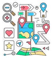 Free Linear Navigation Icons vector