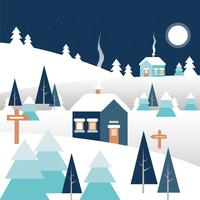 Vector Winter Landscape Illustration