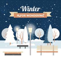 Beautiful Winter Landscape Vector Illustration