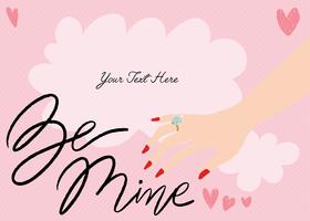 Valentine Card Hand Drawn Vector