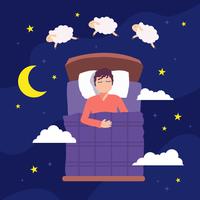 Bedtime Jumping Sheep Illustration vector