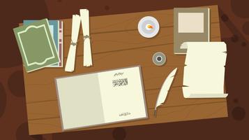 Scribe Desk Workspace Vector